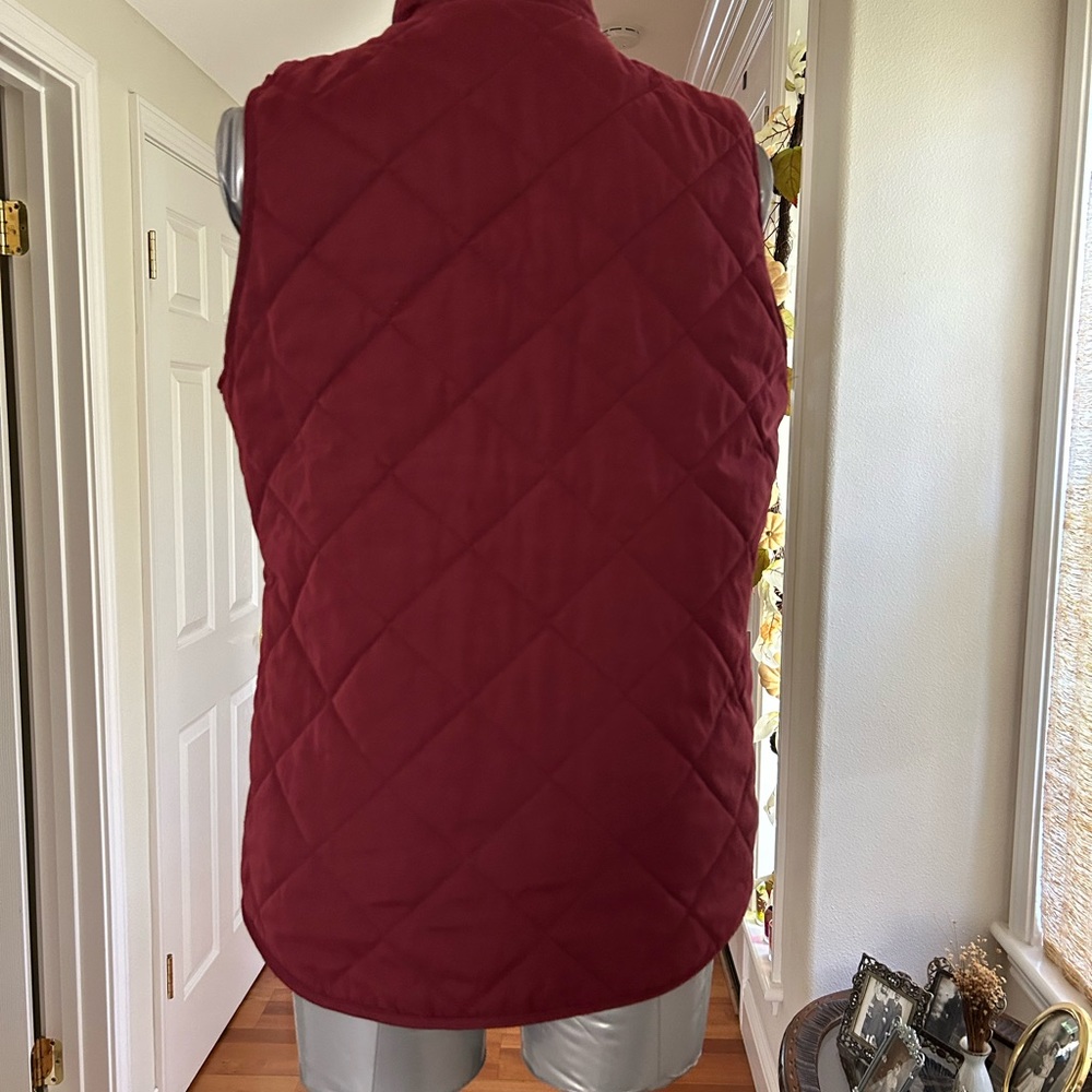 Blue Rain puffer vest. Size L, Plum . Gold zipper and buttons on front p… - Picture 2 of 2